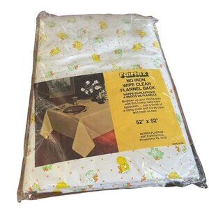 Vintage Fairfax No Iron Wipe Clean Flannel Back Tablecloth 52" x 52" New